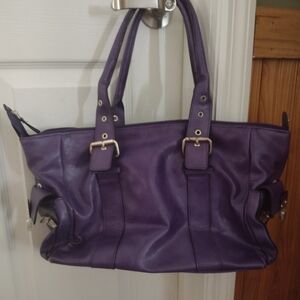 Purple Leather Women's Bag